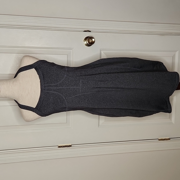 Athleta Dresses & Skirts - Athleta Charcoal Gray Sizzle Modra Yoga Halter Dress Size 10